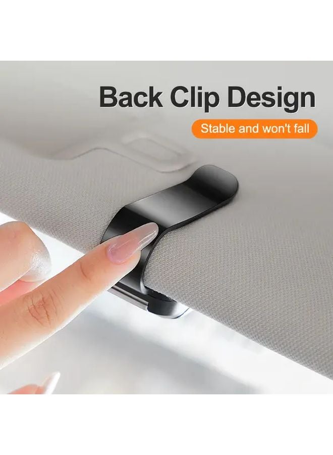 White Universal Car Sun Visor Glasses Holder Durable Plastic Fits Most Vehicles - Image 3
